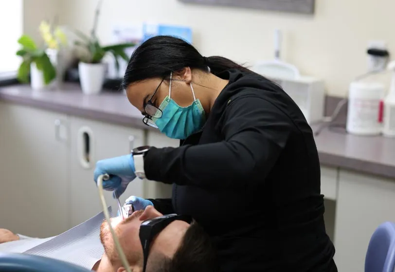 man getting dental work done at Spokane Valley dental office Serenity Dental